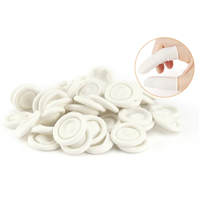 

100pcs Disposable Anti Static Rubber Latex Finger Cots Eyebrow Extension Gloves Practical Off Eyelash Extension Tool Accessories