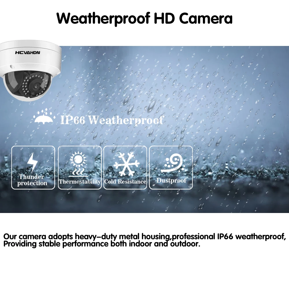 HCVAHDN H.265 8CH CCTV NVR Системы 5MP POE Комплект IP66 Водонепроницаемый Крытый Открытый ip