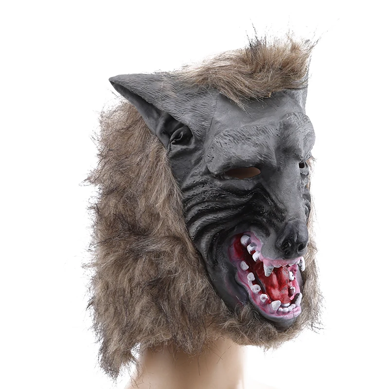 Werewolf голова полное лицо Призрак Декор "Ужасы" дизайн Хэллоуин призрак реалистичные текстуры вечерние сцены детская игрушка для костюмированного представления