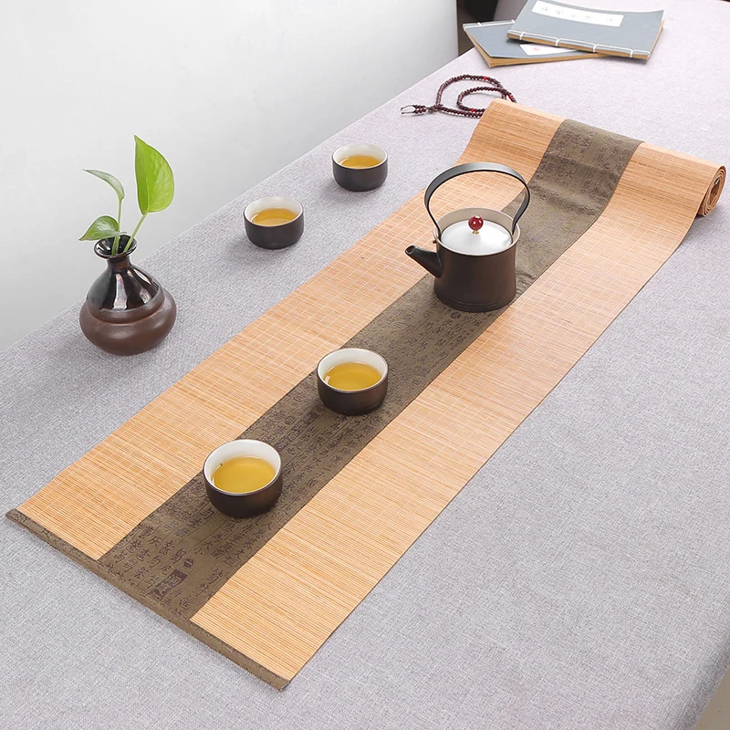 Bamboo Mat Kungfu Tea Accessories Zen Chinese Tea Cup Placemat Linen