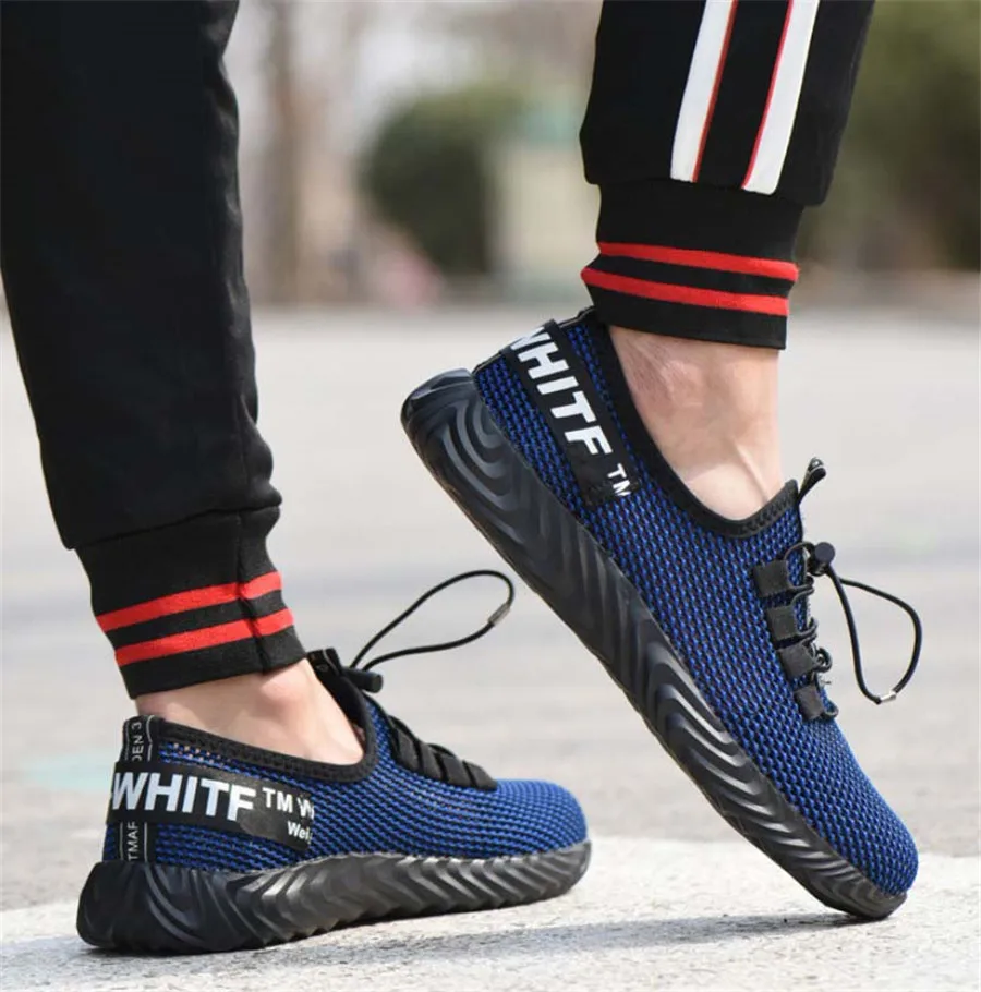 Мужская Рабочая обувь со стальным носком, дышащие уличные неубиваемые кроссовки, непромокаемые ботинки, удобные промышленные ботинки