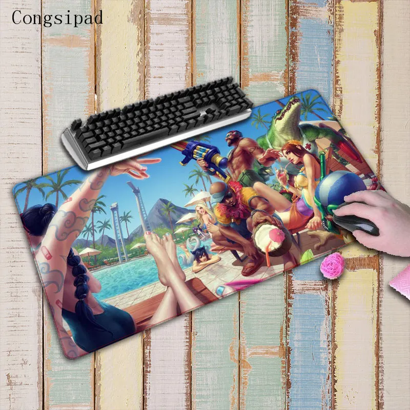 Congsipad League of legends poolparty большой удлиненный Простой Большой резиновый коврик для
