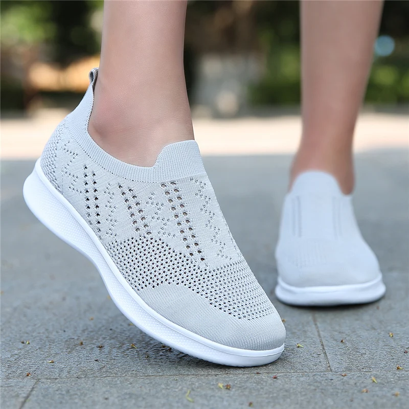 

Women Sneakers Summer Walking Shoes Breathable Mesh Flats Shoes Big Size Loafers Female Gym Shoes Tennis Feminino
