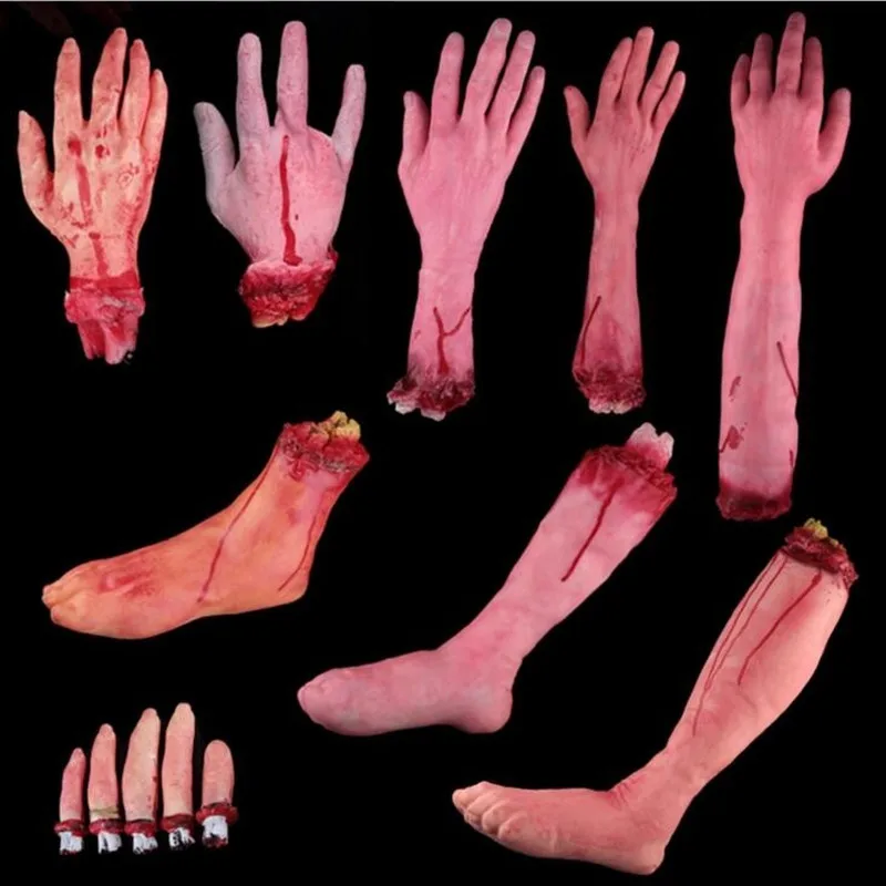 

Broken Finger Hand Foot Blood Horror Halloween Decoration Severed Bloody Limbs Hand Novelty Dead Broken Hand Gadgets LS769