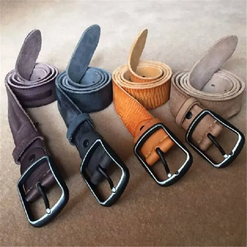 men jeans cowhide leather belt top full grain genuine leather belts