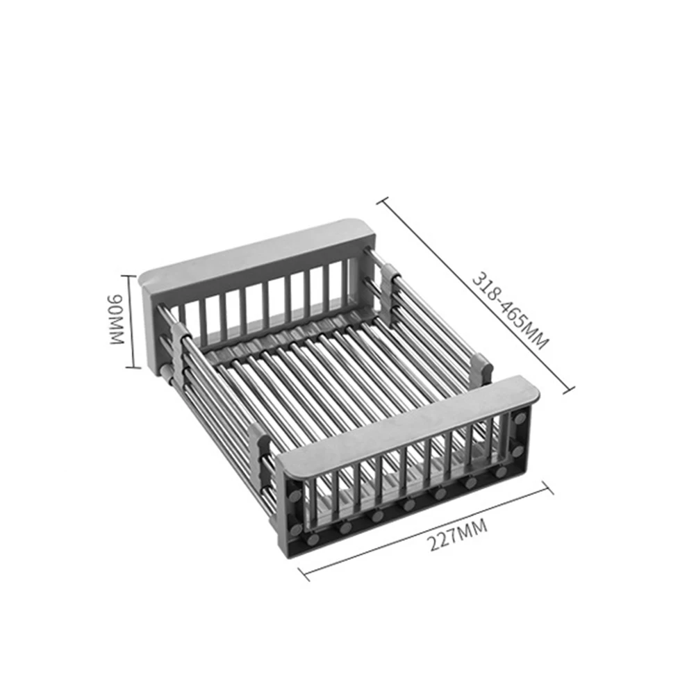 Регулируемая корзина для слива фруктов и овощей Сушилка Телескопическая из нержавеющей стали раковина для дома кухня