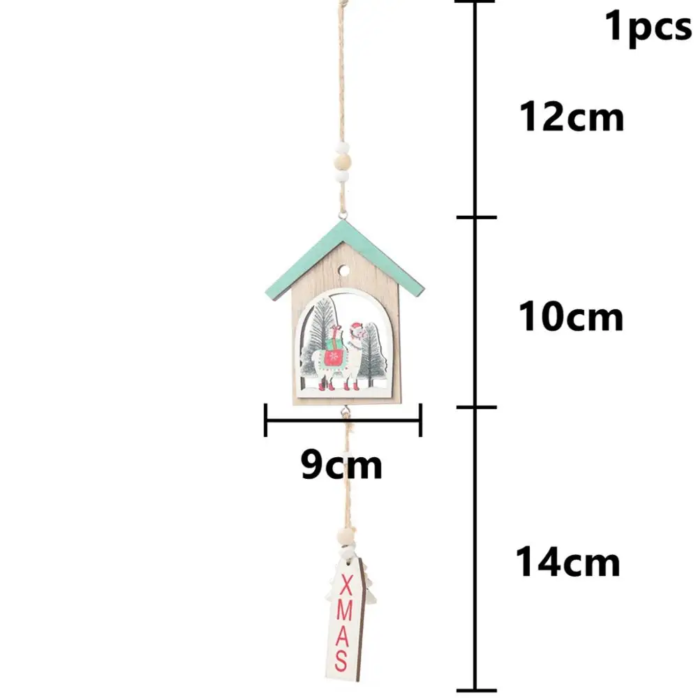 Taoup Hallow деревянный Рождественский дом Альпака Подвески Dorp украшения Рождественские игрушки для рождественской елки Noel - Цвет: Blue Ornaments