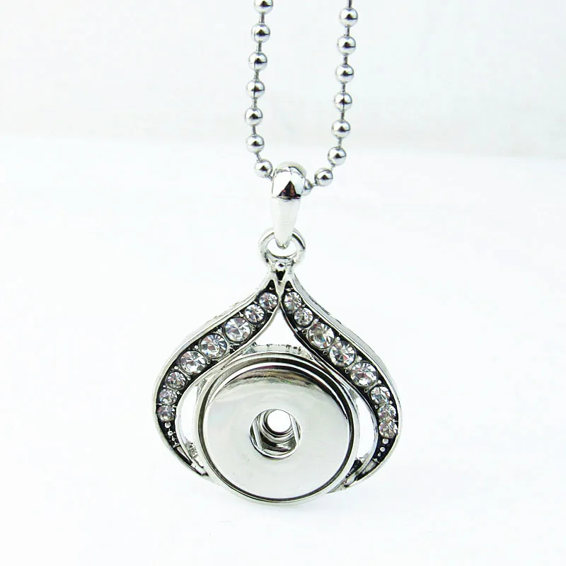 Wholesale silver 18mm snap button necklace for DIY Fashion snaps