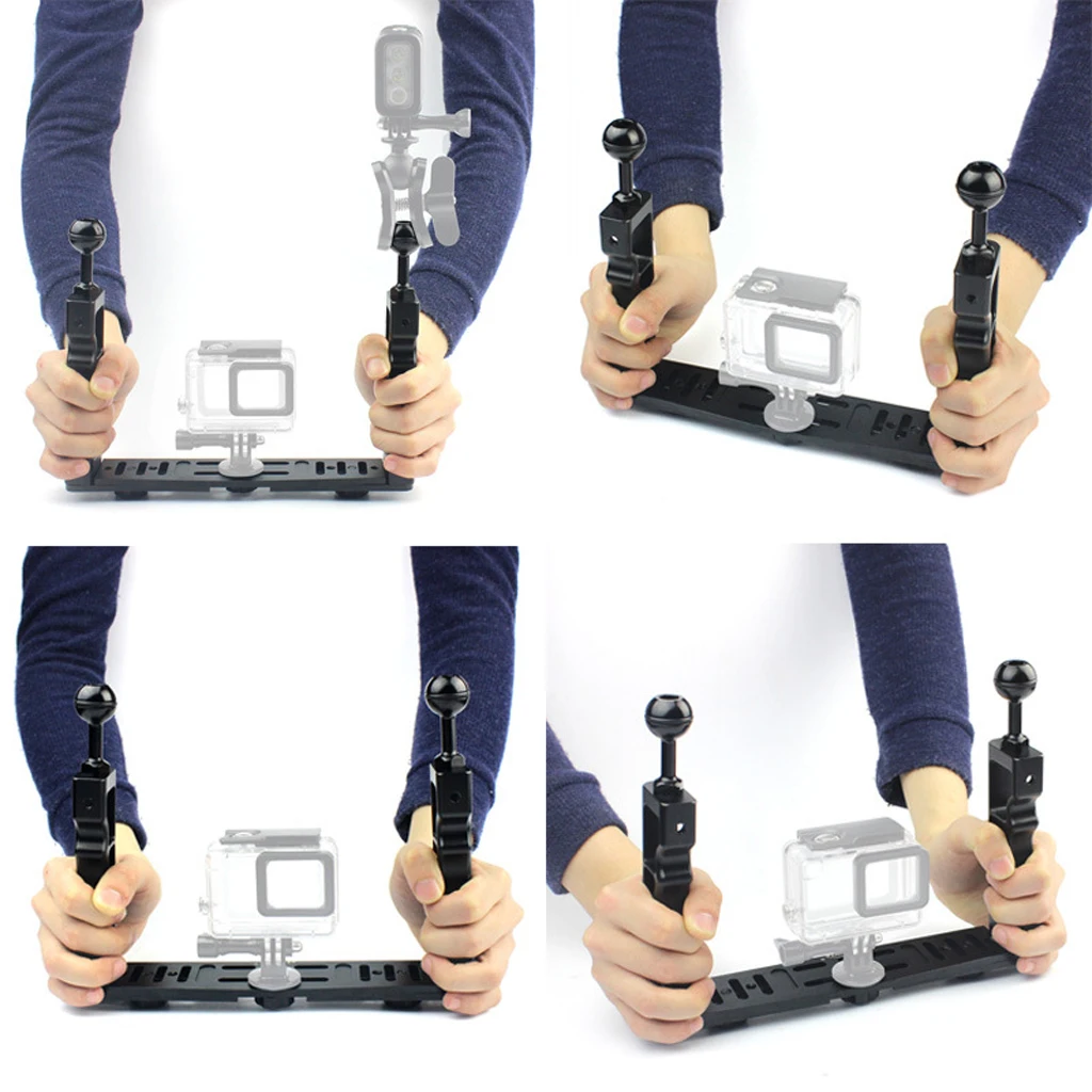 Diving Light Stabilizer for GoPro Hero 6 5 4 3+ 3 Underwater Sports Camera Photo Video Rig Hand Grip Support Kit with Ball Head