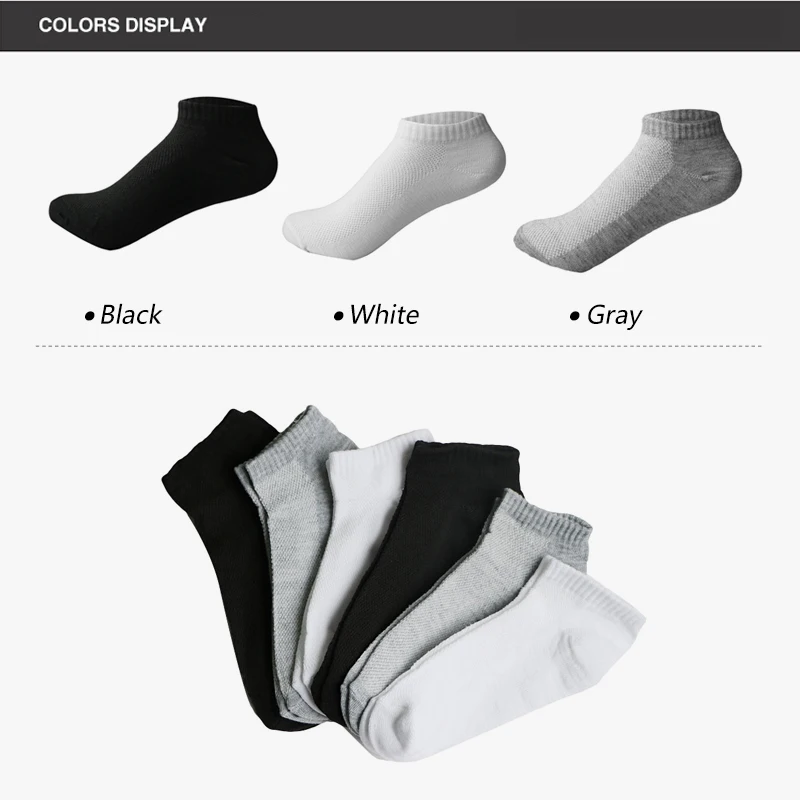 5 пара/лот, летние женские носки, короткие женские носки, унисекс, сетчатые дышащие женские носки, женские классические белые, серые, черные носки