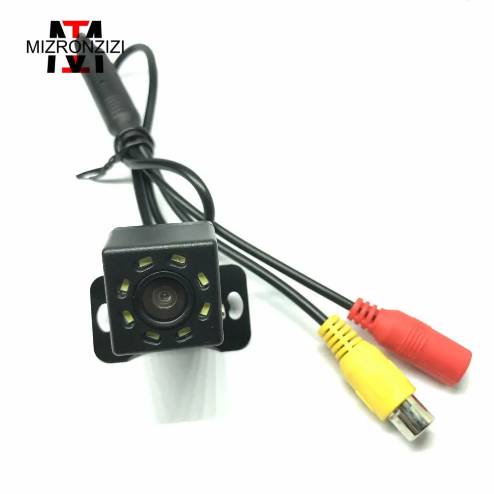 MIZRONZIZI универсальная, автомобильная, заднего вида вид Камера 8 светодиодный Ночное видение авто для парковочной системы помощи камера водонепроницаемая HD Цвет изображения