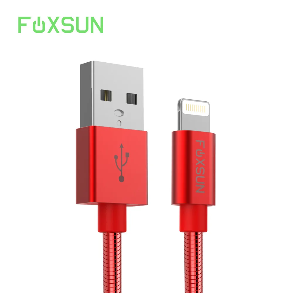 

Foxsun Metal MFI Certified For Lightning to USB Cable Fast Charging&Data Transfer Cord -Almost Unbreakable-For iPhone cable,1.5M