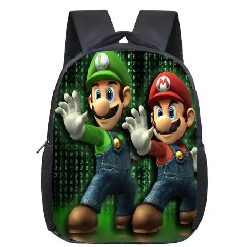 photo color 12 дюймов Super Mario Bros Соник печать детский сад Infantile маленький рюкзак для детей мультфильм школьные сумки детей - Цвет: photo color