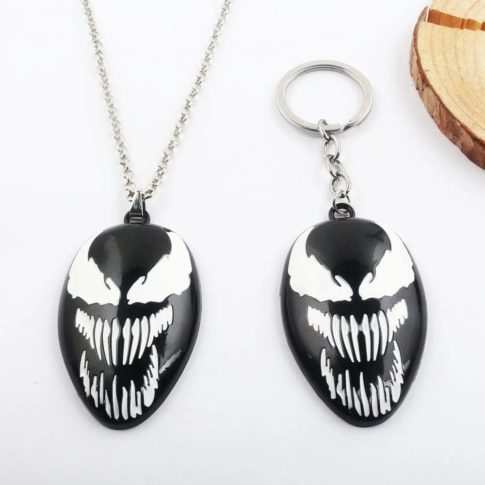 Marvel Super Hero Venom белая маска брелок для мужчин и женщин подвеска человек паук