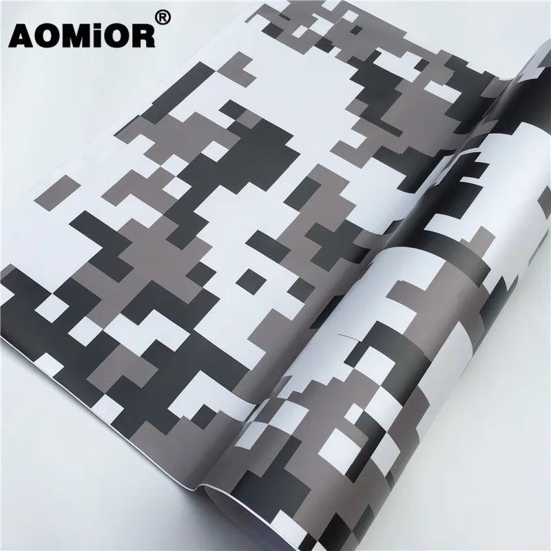 Black White Digital Camo Vinyl Wrap Film (12)