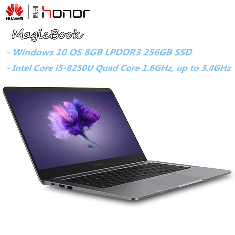 HUAWEI Honor MagicBook ноутбук 14 дюймов Windows 10 OEM Pro Intel Core I5 8250U четырехъядерный 1 6 ГГц нетбук 8