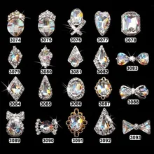 

10Pcs/lot 3D Metal Alloy Nail Art Tips DIY Phone Jewelry Decoration Rhinestones Bow Tie Heart Charm Salon Manicure Tools AN-3074