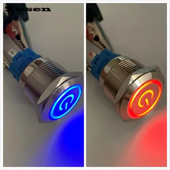 

Zusen 19mm dual-color momentary Illuminated power symbol 1no1nc push button switch(ZS19SF-11ET/R-B/12V/N)