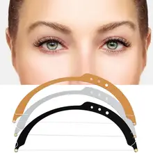Newest Eyebrow Tattoo Makeup Bow Shaped Line Marker Ruler with 10pcs Thread Lines Eyebrow Tattoos Stencil Measure Microblading