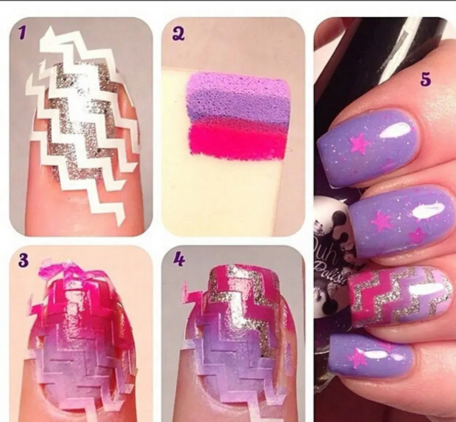 

15pcs French Nail Art Stickers Design ZiG ZaG Tips Decal White Chevron Manicure