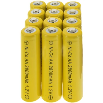 

12x AA battery batteries Bulk Nickel Rechargeable NI-Cd 2800mAh 1.2V
