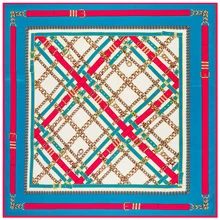 

130*130 CM 100% Silk Scarf Women Square Scarf 2017 Luxury Brand Neckerchief Woman Scarves Spain Foulard Silk Hijab Lady Bandana