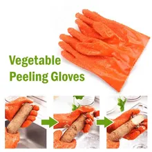 1 пара пилинг перчатки для картофеля пилинг Овощной рыбной чешуи Перчатки Нескользящие кухонные овощные тертые фрукты Рыбная чешуя Нескользящие перчатки