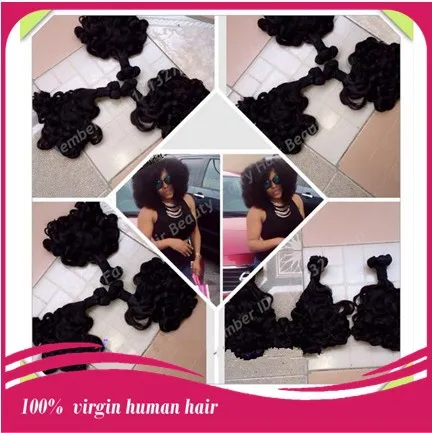 Nigeria Style 7A 1b# 3pcs/lot virgin peruvian hair bouncy curl aunty funmi  hair weft for black women free shipping - AliExpress