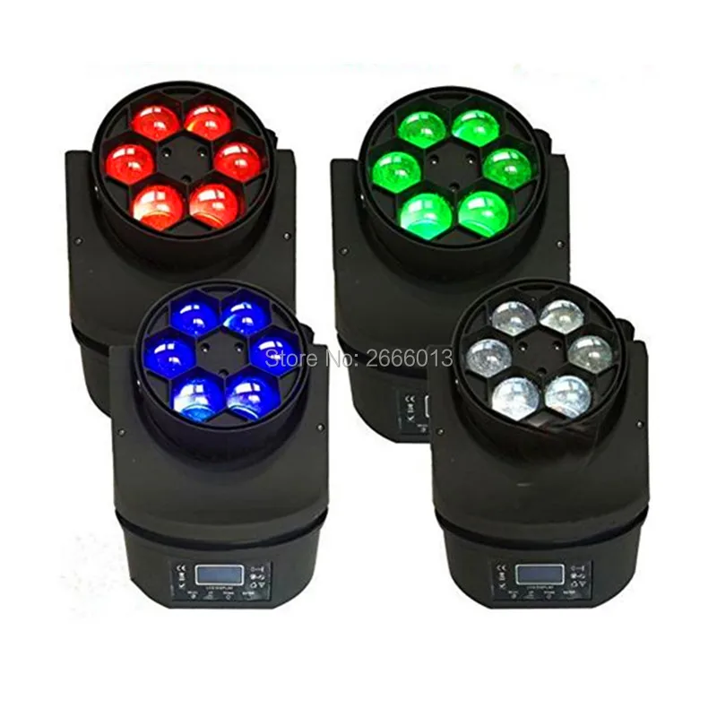 

4pcs/lot 6x15W RGBW Beam Wash Effect LED Bee Eye Moving Head Lights /DMX512 LED Mini Bee Eye Beam Light /LED Stage DJ Equipments