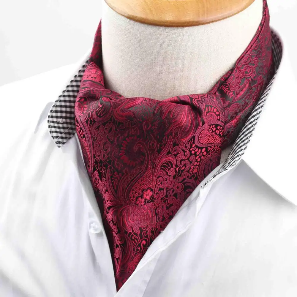 Мужской винтажный галстук, формальный галстук Ascot, резинка для волос, британский узор в горошек, джентльмен, полиэстер, шелковый галстук для шеи, роскошный - Цвет: 27