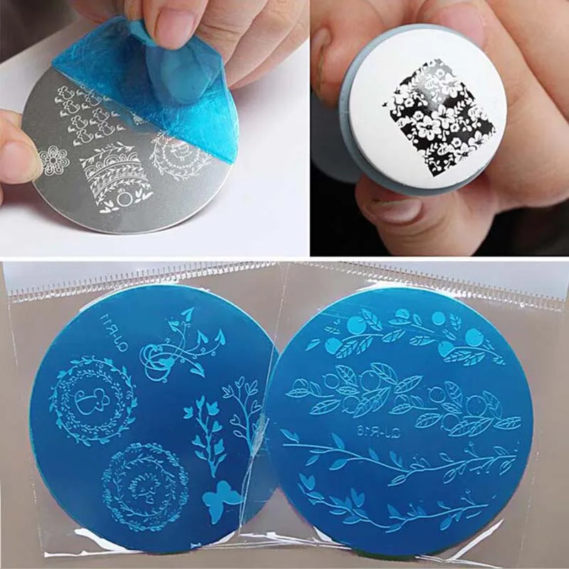 1Pcs Circular Small pattern series Nail Stamping Steel plate 16 style optional DIY Art Polish printing Templates tool | Красота и