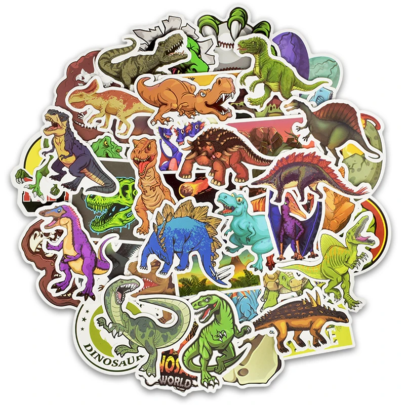 

50 Pcs Dinosaur Series Graffiti Stickers Personality Cartoon Body Stickers Car Luggage Skateboard Guitar Computer Stickers Child