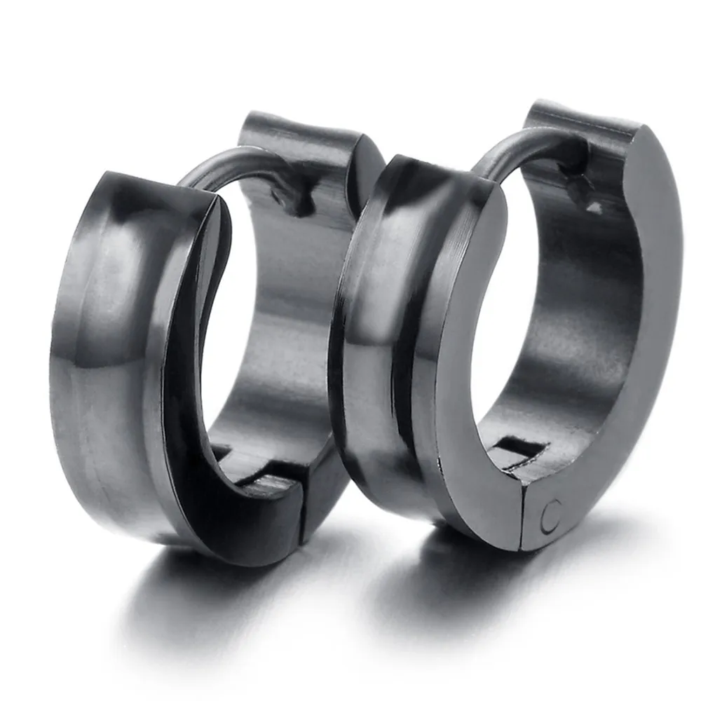 Stainless Steel Black Earrings Set, 2pcs, KE991in Stud Earrings from