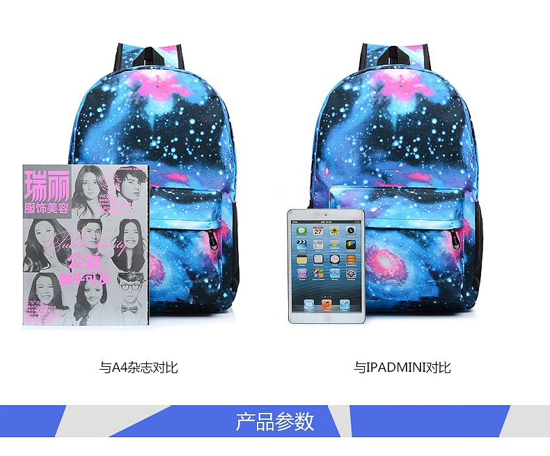 WISHOT странные вещи рюкзак подростковые школьные сумки Дорожная сумка на плечо сумки для ноутбука звездное небо светящиеся