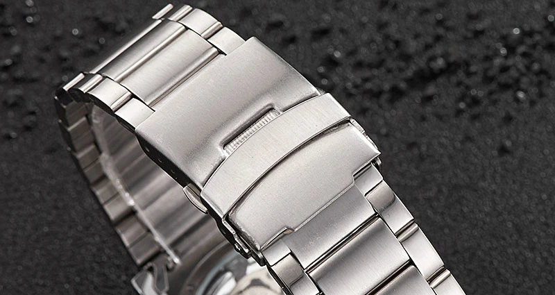 Silver automatic watch men-2