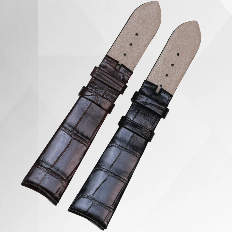 Ремешок для часов SAUPPO из кожи аллигатора с бамбуковым покрытием мужские