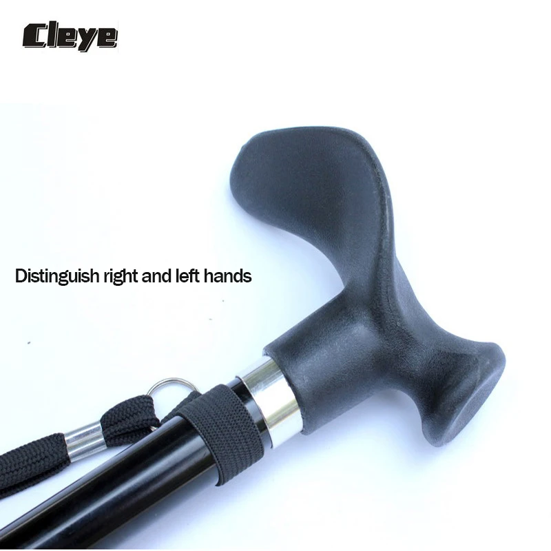 Cleye Professional Old Man Walking Stick Retractable Aluminum Alloy Crutches Anti-slip Elderly Rubber Walking Cane For Elders 