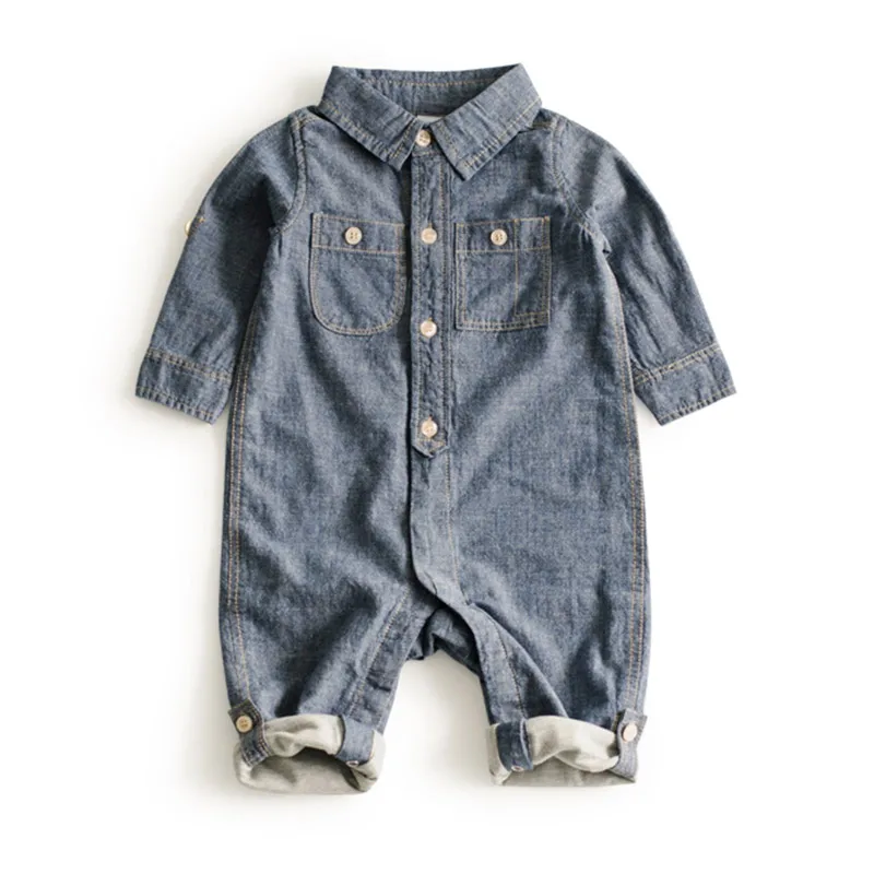 Одежда с капюшоном для маленьких мальчиков от 3 до 24 месяцев синий джинсовый комбинезон для маленьких мальчиков, одежда для новорожденных комбинезон в виде жирафа, топ, Roupas, модный детский комбинезон - Цвет: Fashion jeans