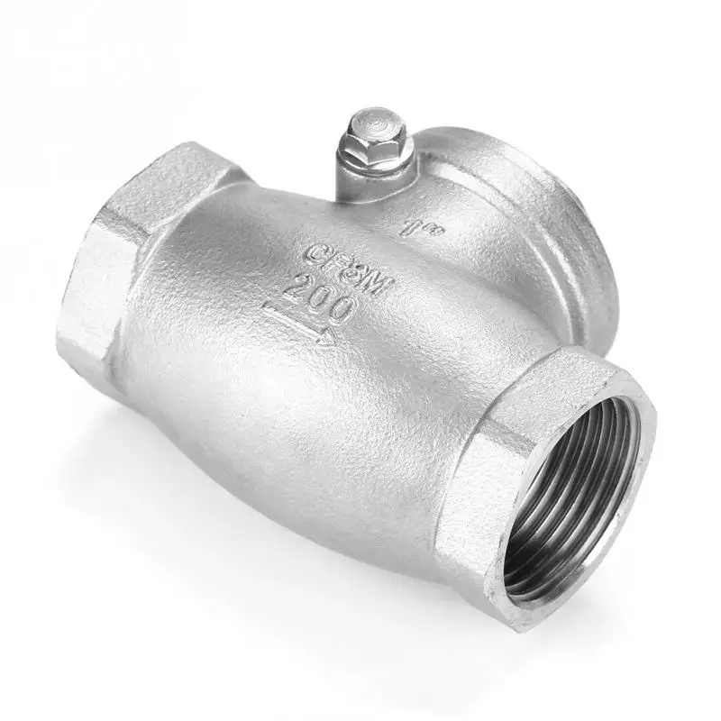 Ginorgee Swing Check Valve 1 DN25 Stainless Steel One Way Swing Check Valve Female Thread WOG 200PSI Ginorgee Swing Check Valve 1 DN25 Stainless Steel One Way Swing Check Valve Female Thread WOG 200PSI
