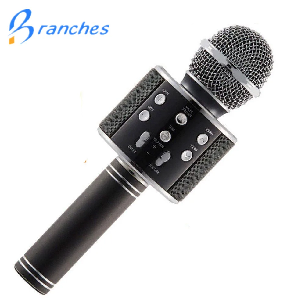 

WS858 mikrofon Handheld Bluetooth Wireless Karaoke Microphone Phone Player MIC Speaker Record Music KTV Microfone WS 858