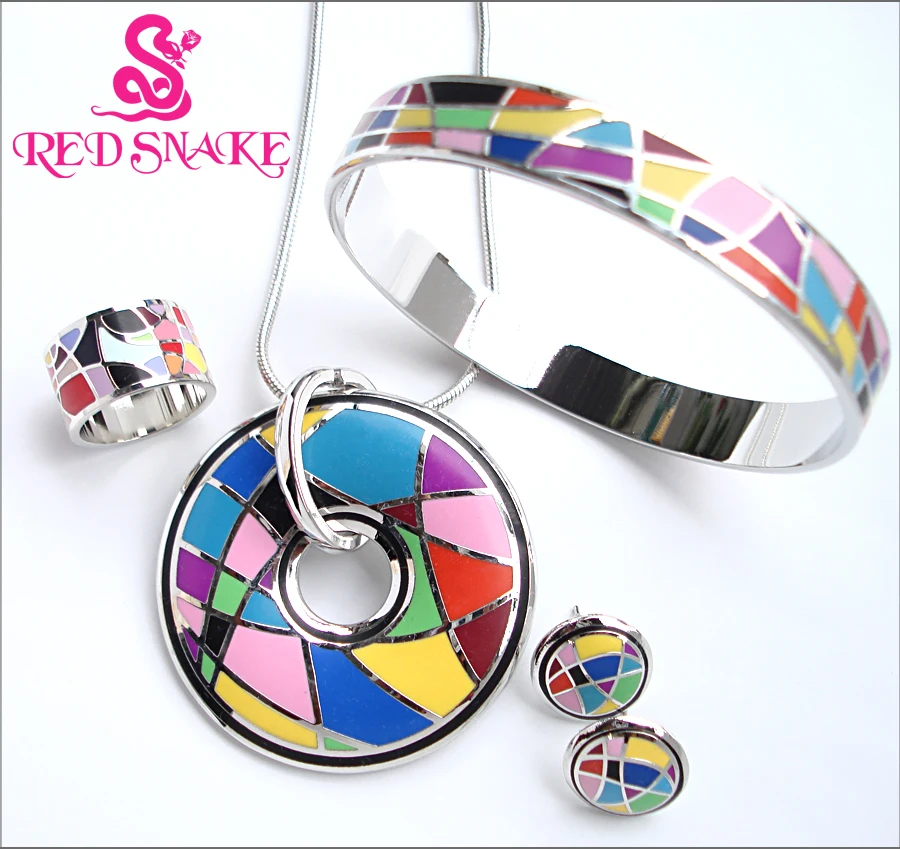 RED SNAKE Great Discounts fashion color Brand Product Zinc Alloy Enamel Jewelry Set 1set necklace bracelet