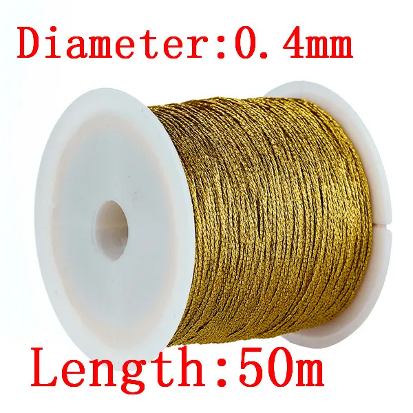 1 рулон/лот Диаметр 0,2/0,4/0,6/0,8/1,0 мм прочное нейлонoвое Вязание шнур Бисер шнур провод нити для браслет ювелирные изделия F5192 - Цвет: gold 6line
