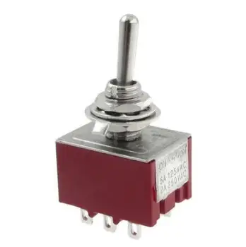 

AC 250V 2A 125V 5A ON/ON 2 Position 3PDT Toggle Switch L6