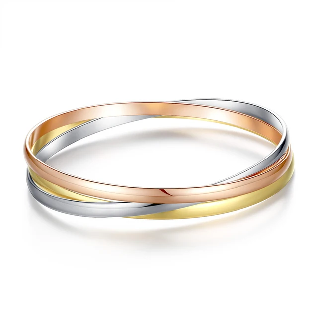 Fworld The New Cross Tricolor Bracelet Bangle Stainless Steel Rose Fworld The New Cross Tricolor Bracelet Bangle Stainless Steel Rose Gold Silver And Color
