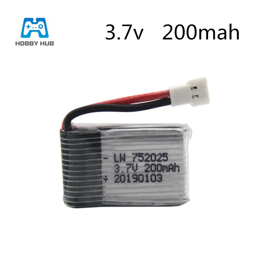 Hobby Hub 3 7 v 200mAh 752025 Lipo аккумулятор для SYMA X11 X4 X13 Дрон с перезаряжаемым аккумулятором