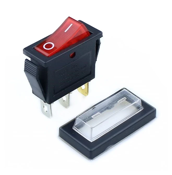 

1PCS KCD3 Power switch 15A /20A 125V/250V 3 Pin Rocker Switch White's Clear Silicone Waterproof Protect Cover Rectangle