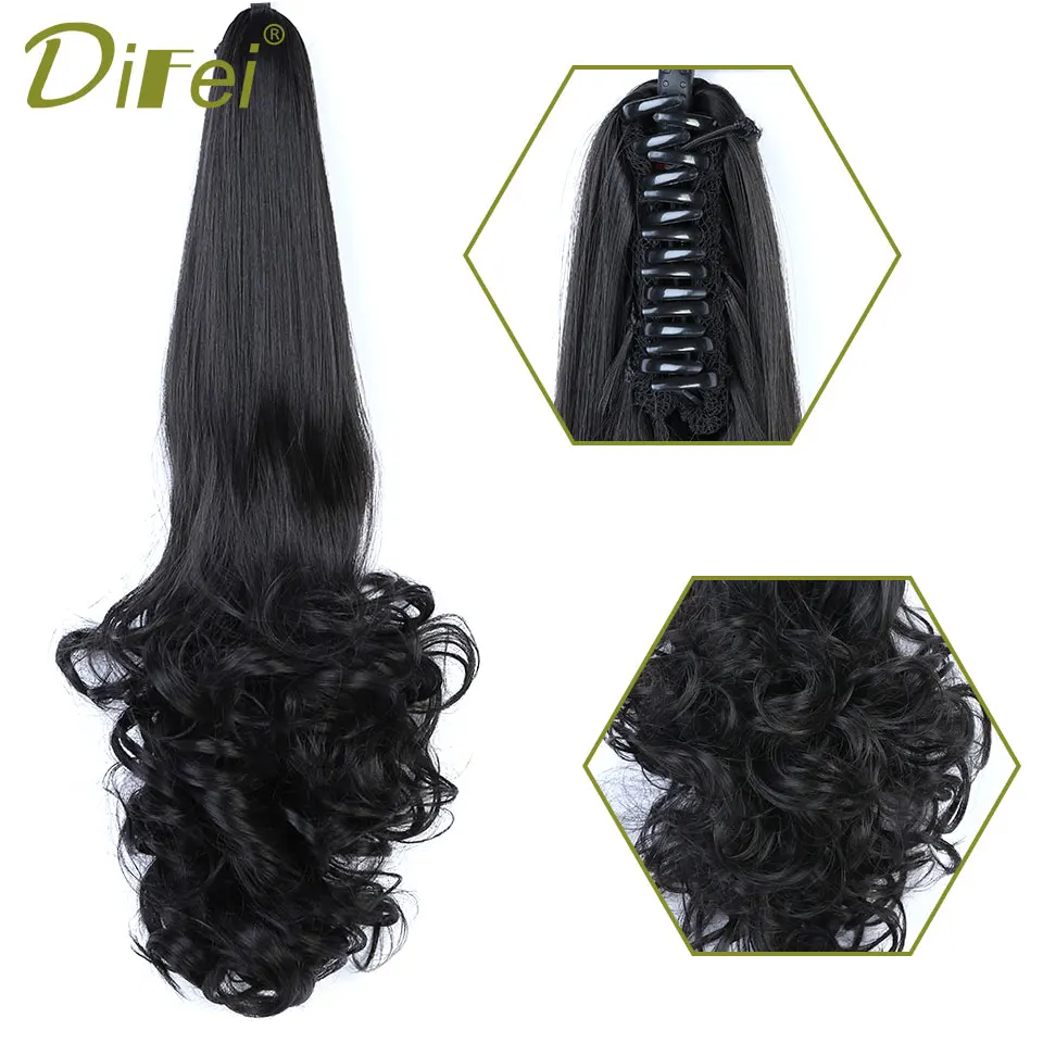DIFEI HAIR 24'' Synthetic Ponytail Wowen Wavy Claw Clip in PonyTail Hair Extension Heat Resistant Fake Hair Pieces DIFEI HAIR 24'' Synthetic Ponytail Wowen Wavy Claw Clip in PonyTail Hair Extension Heat Resistant Fake Hair Pieces