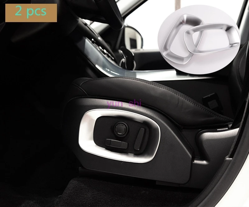 2 pcs ABS Chrome Car Seat Control Button Side Frame Stickers Car-styling For Land Rover Range Rover Sport Vogue SE accessories