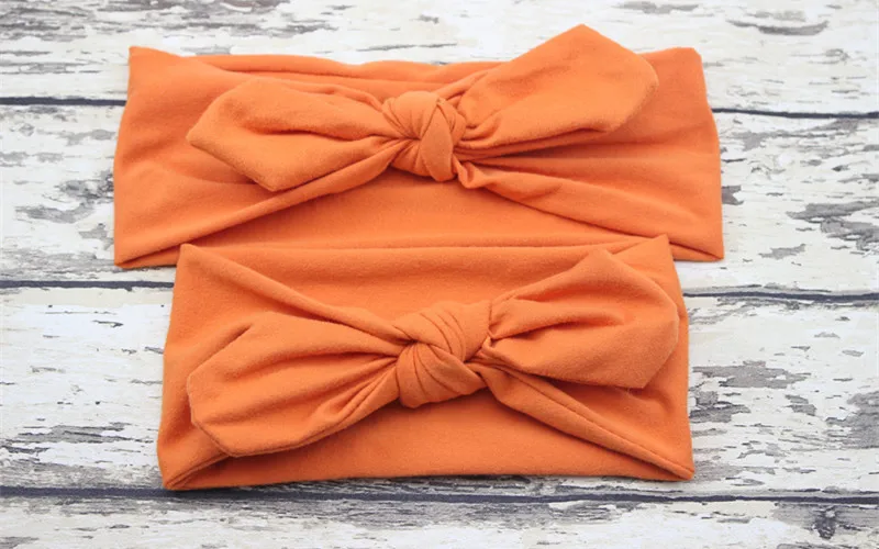 Naturalwell, повязка для волос для мамы и ребенка, аксессуары для маленьких девочек, повязки с узелком, головной убор для семьи родителей и детей HB011 - Цвет: HB011 Orange