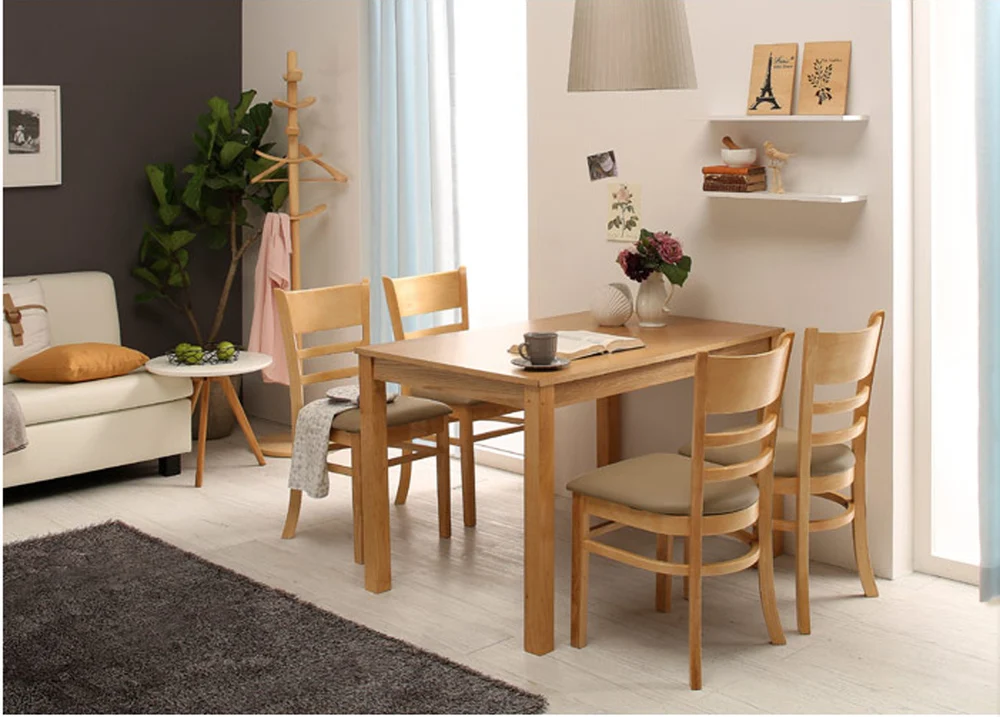 Four Tables And One Chair Wood Color Oak Dining Table Dinette Four Tables And One Chair Wood Color Oak Dining Table Dinette Nordic Small Apartment Ikea In Chairs From Furniture On